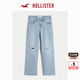 HOLLISTER25春夏新款baggy風(fēng)星星圖案破洞牛仔褲女裝KI355-5367 破洞款水洗 26 160/66A 2標(biāo)準(zhǔn)版