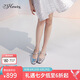 73Hours趙露思同款女鞋突然可愛(ài)25新款春秋法式銀色瑪麗珍鞋女單鞋