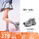 駱駝（CAMEL）【星雨】老爹鞋情侶款透氣厚底休閑鞋 L25A202025 銀灰(女款) 37