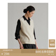 旅途原品（ltyp）馬甲女經(jīng)典百搭羊毛V領(lǐng)背心秋季顯瘦黑色針織馬甲-知己 棉羊白-現貨 M