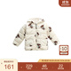 white wheat兒童2025冬季新款棉服女寶寶卡通連帽外套男孩防風(fēng)棉衣 米白 90cm 均碼