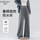 帛芮糯米褲子女款秋裝2025年最新款休閑褲寬松慵懶風(fēng)秋款亞麻闊腿褲