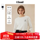 ELAND衣戀長(cháng)袖T恤女彈力圓領(lǐng)刺繡圖案打底衫2025秋季新款 象牙白/白色(39)Ivory L 170