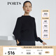 PORTS寶姿 商場(chǎng)同款新品女裝個(gè)性袖口針織上衣LL8K417KKY002 黑色 S ONE IZE