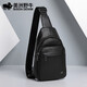 美洲野牛真皮胸包男新款時(shí)尚單肩包斜挎包運動(dòng)休閑小背包挎包潮