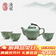 東道汝窯河南非遺 中葵茶壺半組 功夫茶具套裝汝瓷整套茶具開(kāi)片可養 中葵小茶組2024款（天青）