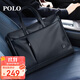 POLO公文包軟皮男士商務(wù)手提包16英寸電腦包橫款單肩文件包生日禮物