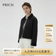 PRICH小香風(fēng)簡(jiǎn)約菱格絎縫撞色棉服冬季新款翻領(lǐng)通勤短外套女 19黑色 M 160