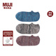 無(wú)印良品（MUJI）男式 合腳直角余線(xiàn)運動(dòng)船襪3雙裝男士襪子短襪男款隱形襪淺口 混色 25-27cm/40-44碼