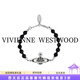薇薇安·威斯特伍德（Vivienne Westwood）[代購現貨](méi)西太后正品黑瑪瑙土星log手鏈男女同款手串 七夕禮物