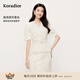 珂萊蒂爾2025年夏季新款法式蕾絲上衣女V領(lǐng)修身顯瘦優(yōu)雅氣質(zhì)小衫 淡青黃 XL