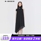 S.DEER圣迪奧夏季女時(shí)尚個(gè)性潮流不規(guī)則吊帶蕾絲連衣裙S20281283 黑色/91 M 165