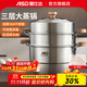愛(ài)仕達蒸鍋304不銹鋼加高厚大容量廚房家用復底蒸饅頭鍋燃氣電磁爐通用 加高三層蒸鍋 32cm
