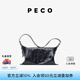 PECO929枕頭包單肩真皮通勤斜挎大容量質(zhì)感通勤包 中號經(jīng)典黑頭層熔巖油蠟牛皮現(xiàn)貨