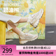 斯凱奇（Skechers）奶茶熊秋冬女鞋熊貓老爹鞋透氣休閑運動鞋厚底149238 QQ豆乳/NAT 36.5