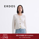 ERDOS 25春夏圓領(lǐng)小香針織開(kāi)衫立體撞色花朵紐扣女上衣羊絨衫 白 S 160/80A