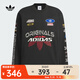 阿迪達斯 （adidas）Originals三葉草男子MOTO GFX T LS M賽車(chē)風(fēng)純棉運動(dòng)寬松長(cháng)袖T恤 KH1199 L