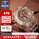 卡西歐（CASIO）手表G-SHOCK GIRLS透明系列女表 時(shí)尚運動(dòng)防水手表地球儀特殊表盒 GMA-S120SR-7A手鐲禮盒版