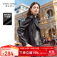 秋水伊人復古機車(chē)皮衣女2025年秋裝新款短款翻領(lǐng)皮夾克今年流行黑色外套 黑色 S