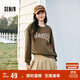 森馬長(zhǎng)袖t恤女字母撞色圓領(lǐng)復(fù)古春寬松插肩袖套頭衫107124101010