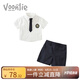 凡獵男童學(xué)院風(fēng)套裝夏裝兒童洋氣時(shí)髦小童衣服寶寶紳士薄款兩件套夏季 白色（褲子藏青色） 90 cm