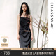 ELLASSAY歌力思經(jīng)典赫本風小黑裙夏新款側(cè)開叉修身顯瘦吊帶連衣裙女Y029 經(jīng)典黑 XS
