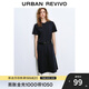 UR2025夏季新款女裝休閑簡(jiǎn)約純色百搭短袖連衣裙UWB750001 寶藍 M