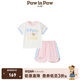 PawinPaw卡通小熊童裝25年春夏新款女寶寶運(yùn)動(dòng)套裝撞色拼接時(shí)尚