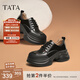 他她（TATA）英倫厚底小皮鞋女鞋學(xué)院運動(dòng)深口單鞋2025春新款CCJ03AM5 黑色 37