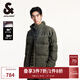 杰克·瓊斯（JACK&JONES）冬季新款時(shí)尚潮流立領(lǐng)寬松拉鏈字母刺繡裝飾羽絨服男裝224412059 E04 軍綠色 S 170