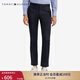 TOMMY HILFIGER【光澤厚實】秋冬男裝經典商務通勤直筒西褲微彈長褲休閑褲 藏青色DW5 -直筒版-色丁-正常拍 31 (2.4尺)