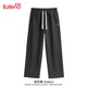 班尼路（Baleno）燈芯絨褲子男款春秋季寬松休閑直筒褲男闊腿大碼衛褲男士運動(dòng)長(cháng)褲