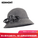 卡蒙（Kenmont）女士帽子冬季時(shí)尚潮英倫復古盆帽蝴蝶結小禮帽秋冬大檐帽氈帽2593 灰色 可調節(57cm)
