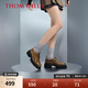 THOM WILLS【女鞋】德比鞋女夏季新款棕色正裝小皮鞋厚底增高真皮軟底女鞋 金棕小牛WD061 36 /5碼