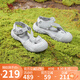 駱駝（CAMEL）戶外涼鞋女丑萌沁涼版撞色厚底涼鞋 L25M076016 淺灰 36 