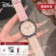 迪士尼（Disney）手表學(xué)生女初中高中生專(zhuān)用12-16歲石英表帆布表帶中學(xué)生中考考試 粉色甜心
