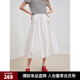 ELLE法式白色優(yōu)雅半身裙女2025夏季新款設(shè)計(jì)感高腰簡(jiǎn)約顯瘦花苞裙 白色 M