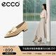 愛步（ECCO）豆豆鞋女 時尚潮流百搭尖頭百搭淺口樂福單鞋  型塑214283 裸色21428301211（牛皮革） 38