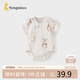 童泰（TONGTAI）嬰兒短袖包屁衣夏季紗布寶寶連體衣新生兒衣服哈衣爬服棕色66cm
