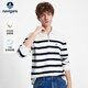 納維凱爾意大利小帆船男士25年新款POLO領(lǐng)衛衣寬松復古條紋上衣1335825501