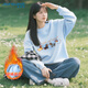 真維斯（Jeanswest）圓領(lǐng)衛衣女2025秋冬加絨加厚長(cháng)袖上衣休閑冬款文藝學(xué)院風(fēng)外套女款