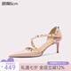 Lily Wei【南風(fēng)知意】2025夏季新款鉚釘裸色高跟鞋性感尖頭涼鞋女 裸粉色【跟高6cm】 37