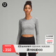 lululemon丨Swiftly Tech 女士運(yùn)動(dòng)短款長(zhǎng)袖 T 恤 2.0 LW3GH4S 石板灰/白 XL /12