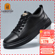 老人頭（LAORENTOU）男鞋皮鞋男春秋季休閑鞋戶(hù)外運動(dòng)健步鞋板鞋小黑鞋 3213A039 黑40