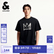 杰克·瓊斯（JACK&JONES）男裝BSQ聯(lián)名夏季新款潮酷百搭舒適寬松圓領(lǐng)短袖T恤225201005 E40黑色 M （175）