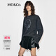 MO&Co.長(cháng)袖T恤2025冬新品SMILEY聯(lián)名系列棉洗水笑臉印花燙鉆MBE4TEET02 鋼灰色 S /160