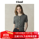 ELAND衣戀針織T恤女純色甜美下擺羅紋合身短袖上衣2025夏季新款 E03灰色(15)Grey M /165