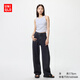 優(yōu)衣庫男女同款寬松廓形牛仔褲/彎刀鐮刀褲子加長(cháng)款25秋冬480739 08 深灰色 26 /160/66A