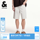 杰克·瓊斯（JACK&JONES）男裝皮標(biāo)logo舒適百搭潮流時(shí)尚簡(jiǎn)約風(fēng)個(gè)性白色牛仔短褲225243022 A05乳白色 M (175)