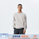 CHINISM【商場(chǎng)同款】赤塵 290g薄款針織衛衣男生秋季美式圓領(lǐng)上衣 淺灰色 M